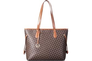 Lekesky Tote Bag for Women Stylish Handbag Faux Leather Shoulder Bag for Work School Dating, Brown