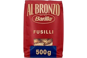 Barilla Pasta Al Bronzo Fusilli 100% Grano Italiano, Pasta Trafilata Al Bronzo con Lavorazione al Bronzo Grezzo, Ruvidità Intensa, Formato Spesso e Corposo, Alta Tenuta di Sugo e Cottura, 500 g
