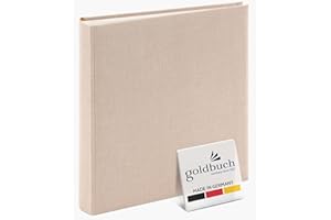 goldbuch 24605 Fotoalbum Summertime Trend 2, Fotobuch mit 60 weißen Seiten mit Pergamin Trennblätter, Erinnerungsalbum mit Leinen Einband, Foto Album zum Einkleben, Beige, 25 x 25 x 4 cm
