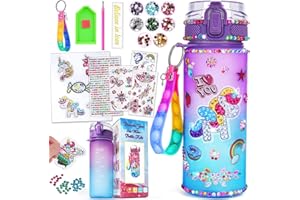 KISS BABY Prezent dla dziewczynek 5, 6, 7, 8, 9 lat, butelka do picia, do majsterkowania, dla dziewczynek w wieku 6-10 lat, jednorożec, zabawka dla dziewczynek w wieku 4-6-8 lat, zestaw do majsterkowania,