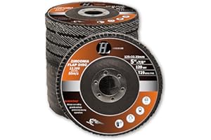 HERZLG LIFE Fächerscheibe 125 Metall korn 120, 10 Stück schleifscheiben 125mm winkelschleifer, Profi-Fächerschleifscheibe Lamellenscheiben für Metall Holz Stahl