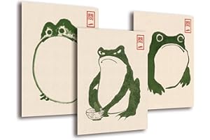 LAVEMA Zestaw plakatów z motywem żab Hoji (21 x 30 cm) bez ramki na zdjęcia | japońskie obrazy Hokusai dekoracja ścienna Tokyo Wall Art Decor | Japandi plakat estetyczny żaba, obrazy artystyczne,