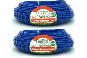 SOL 2pk Trimmer Line 20m x 1.6mm Blue Strimmer Wire, Durable and Flexible Nylon Cord for Grass Cutting, Weed Trimming & Garden Maintenance, Easy to Install Universal Fit for Electric & Petrol Strimmer