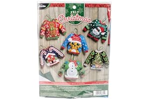 Bucilla Ugly Sweater Ornaments - Kit de Apliques de Fieltro, Multicolor, 29,89 x 22,86 x 4,57 cm