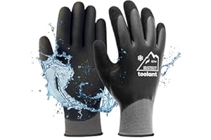 OriStout Guanti da Lavoro Uomo Donna Touch Screen Guanti Impermeabili Guanti Termici Invernali Guanti Da Giardino Freddo Grigio Medi
