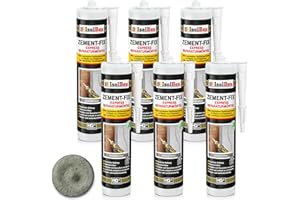 Isolbau Zement-Fix Express Lot de 6 cartouches de mortier de réparation pour joints et fissures en intérieur et en extérieur Gris ciment 300 ml