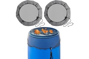 CHLDYCST Regentonnen Netz,Deckel für regentonne,Netz für regentonnen,mückenlarven regentonne,Abdeckung Verstellbares Zugkordel,Schutzabdeckung Schutz vor Laub Stechmücken,95 cm,2 Stück