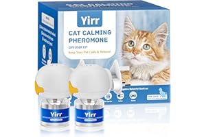 MIKCCER Cat Calming Plug-in, Relaxants & Anxiety Relief for Cats, 4-in-1 Cat Pheromones Calming Diffuser Kit, Relaxing Pheromone for Cats Relief Stress Anxiety Fighting Scratching, 2 Diffuser 2 Refills(48ml)