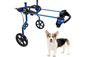 KAJILE Verstellbarer 2-Rad-Hunderollstuhl, M-2 Größe für behinderte Hunde Hinterbeine Rehabilitation, geeignete Höhe 30-38cm, Breite 17-22cm, Länge 20-28cm