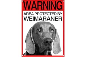 Lovelytiles Weimaraner Targa ATTENTI al Cane Cartello Warning Area Protected BY