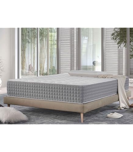 Cadre De Lit TECTAKE 180x200cm - Acier Et Bois - Sommier Intégré - Charge 200kg - Style Moderne