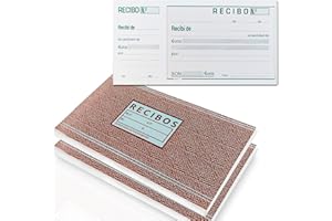 MOANATURA 2 Talonarios Recibos de Pago de 100 Hojas. Bloc de Recibo de Compra con Resguardo Troquelado. Vales de Recibí de Entrega para Alquiler o Cobros. Cuaderno Libreta de Papel con Copia Matriz. (2)