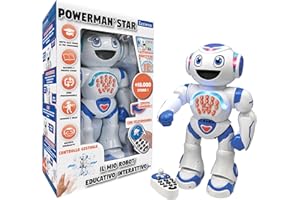 Lexibook, Powerman Star, Robot giocattolo parlante che cammina telecomandato STEM programmabile per bambini 4+, ROB85IT