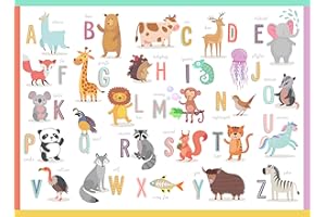 TAPPETIK SET 4 TOVAGLIETTE americane VINILE 33x45 cm per bambini diverse fantasie OTTIMA IDEA scuola (Alfabeto inglese)