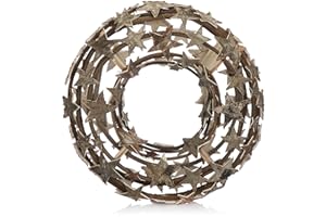 ‎COM-FOUR com-four® Rebenkranz mit Sternen - Deko-Tischkranz aus Zweigen - natürlicher Türkranz zum selber Schmücken - DIY Naturkranz als Tischdeko, Fensterschmuck, Türhänger (1 Stück - Ø 40cm braun Sterne)