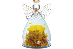 ‎ANLUNOB ANLUNOB Geburtstagsgeschenk für Immer Rose, Glaskuppel-Engelsstatue – ewige Rosenblume, handgefertigt – Geschenk für Frauen, Freundin, Mutter, Mutter, Oma, Oma