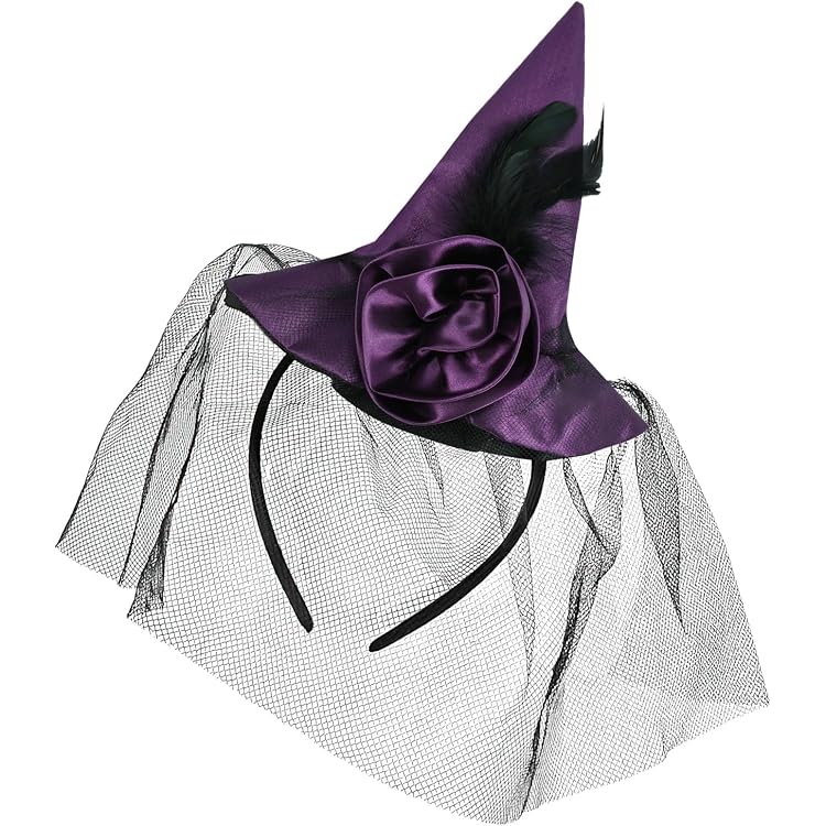 Gothic Spinnenhaarreif Schwarz-lila – Mit Schleier, Halloween Kopfschmuck Für Damen, Kostüm-Accessoire