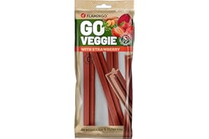 FLAMINGO Bastoncini per cani – Veggie Stick alla fragola – 18cm – 150g – snack salutare – senza glutine – forma originale