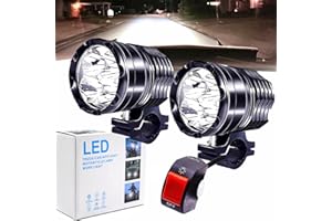 Ourbest [With Handlebar Switch] Motorcycle Driving Lights, 40W Motorcycle Front HeadLights, 12V-60V Universal Spotlights Light For E-Bike Truck ATV OffRoad