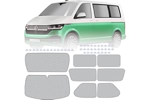 MaxEarn Juego de 8 alfombrillas térmicas para cabina del conductor para LWB VW T4, parasol interno de lujo para el parabrisas del coche, juego de persianas térmicas opacas, protección solar