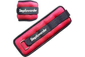 Stepfowarder Ankle/Wrist Weights 0.3-1kg a Pair with Adjustable Strap for Arm, Hand & Leg, Walking, Jogging, Gymnastics, Aerobics, 3 Colours