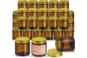 AMORXIAO 36 Stück Dicke Kerzengläser für die Kerzenherstellung 3.5 Unzen Klare Leere Glas-Kerzengläser mit Deckel und Etikett, Geeignet als Gewürzdosen Oder Kerzenbehälter, Spülmaschinenfest