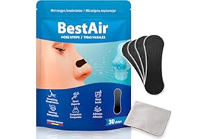 HISTOKIT SUMINISTROS DE LABORATORIO Tiras nasales antironquidos BESTAIR – Dilatador nasal y Nose Strips para dormir y deporte – Reduce ronquidos, alivia la congestión y mejora la respiración – Pack 30 tiras adhesivas extra fuertes