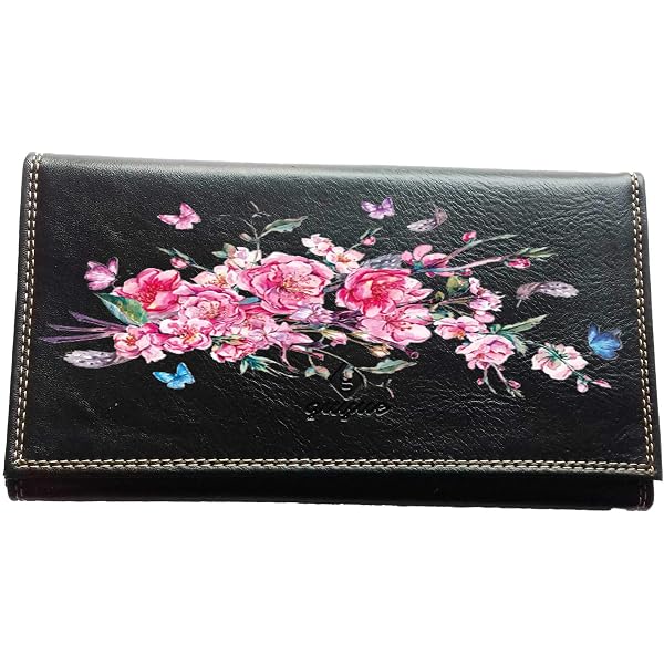 Syl'la Porte-Chéquier Compagnon Tout-en-Un Simili Cuir – Femme, Noir, Multi-Rangements Pratique
