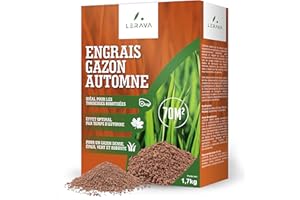 LERAVA® – Engrais Gazon Automne (70m²) – Fertilisant Azoté à Libération Lente – Régénère le Gazon après l’Été – Pelouse Dense, Verte et Résistante – Spécial Soin Automnal