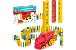 Atlasonix Domino Zug Spielzeug Set für Kinder, 160 Teile Elektrischer Zug Domino für Kinder, Domino Spielzeug für 3 4 5 Jahre Jungen Mädchen