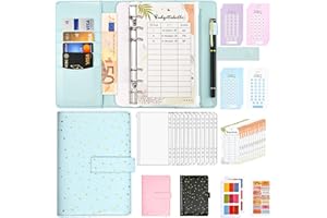 ‎L LONGANCHANG Budget Planner Deutsch - A6 Budget Binder Ringbuchordner Geld Organizer Sparen - Finanzplaner Cash Stuffing Haushaltsbuch mit Geldfacher - Sparbuch mit Folien für Sinking Funds