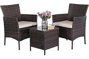 MaxxGarden Balkonmöbel, Gartenmöbel-Set, aus PE-Polyrattan, Lounge-Set, Tisch und 2 Stühle, Terrassenmöbel, Outdoor, für Terrasse, Balkon, Garten