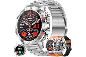 ZPIMY Smartwatche Mężczyźni z Funkcje Telefonu Bluetooth, Sportowy Smartwatch 1,39 Cala ze 123 trybami Sportowymi, Odtwarzaczem Muzycznym, Pomiarem tętna, Wodoodpornością IP68 dla Android iOS (srebrny)