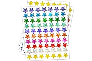 LABELON 2100 Pcs Star Stickers for Kids Reward, Foil Star Stickers, Holographic Rainbow Stickers, Colorful Reward Stickers for Student Planner and School Classroom Teacher Supplies