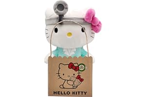 JOYTOY Hello Kitty Doctor Eco - Peluche de 24 cm en Bolsa de cartón Reutilizable, el Peluche está Hecho de Botellas de Pet 100% recicladas