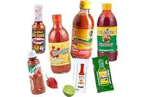 ‎MEXHAUS Klassische mexikanische Snack-Saucen und Limette-Gewürzpulver Set (5 Sorten) – 100% Mexiko - Tajín, El Chilerito, La Botaneta, Valentina und El Yucateco und 2 Salsa-Tütchen