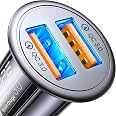 4-Porte Caricabatteria Auto USB C, 50W QC3.0 & PD Caricabatterie Veloce