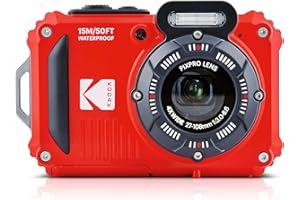 KODAK Pixpro WPZ2 - Digitalkamera Kompakt 16M Pixel, Wasserdicht bis 15m, Stoßfest, Video 720p, LCD-Bildschirm 2,7 - Li-Ionen-Akku, Rot