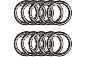 XCSJ Lot de 10 mousquetons de 49 mm, clip à anneau, anneaux à ressort, anneaux ronds, porte-clés, boucles pour loisirs créatifs