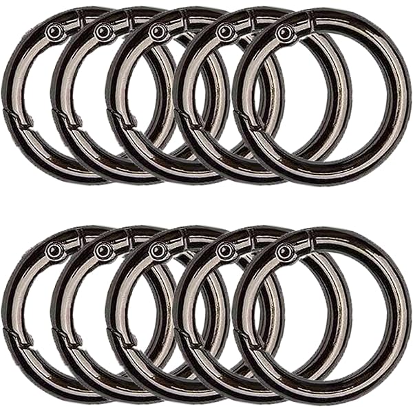 10 Stück Karabiner Rund 45mm - Metall Schnappschnallen Für Schlüssel & Taschen