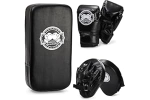 Cididu 3-in-1 Kids Boxing Set, Punching Gloves Mitts Kick Pad for Beginners, Sports Kickboxing Training Set for Youth Child Boxing, Karate, Taekwondo, Muay Thai, MMA Training