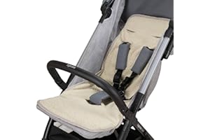 baby idea Sommer-Kinderwagenbezug aus 100% Baumwollschwamm, universeller, schweißhemmender Sitzbezug für Babys und Neugeborene, Made in Italy (Beige) Beige Einheit (1er-Pack)