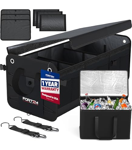 Organisateur De Coffre De Voiture XXL Athlon - Pliable, Antidérapant, Avec Couvercle