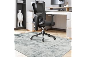 Famibay Mata na krzesło biurowe na podłogę z twardego drewna, 120 x 150 cm, mata na biurko, duża, szara, ochraniacz na podłogę, guma, do twardych drewnianych płytek, podłóg, antypoślizgowa, nadająca