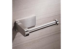 Aikzik Toilet Roll Holder Wall Mounted, Premium 304 Stainless Steel Toilet Paper Holder Self Adhesive for Bathroom & Kitchen, Strong Adhesiveness and Waterproof,Silver