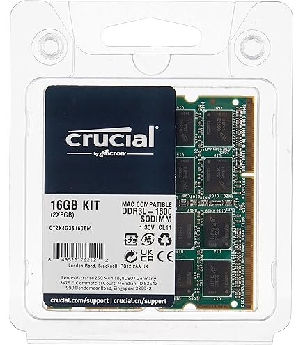 Hynix 16GB Dual Channel Kit 2 x 8 GB 204 pin DDR3-1600 SO-DIMM