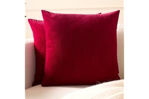 Encasa XO Corduroy kuddfodral 50 x 50 cm set med 2 randiga och mjuka texturer