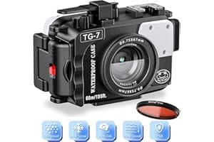 Sea frogs Unterwasser Kameragehäuse wasserdichte Kamera Gehäuse für Tauchen, Surfen, Rudern, Skifahren RX100/TG (TG7 Schwarz)