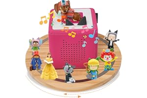 Gieanoo for Tonies Shelf Magnetic, for Toniesbox 2/1 Round Tonie Storage Shelf Pine Wood Tonies Box Display Shelf for 10-20 Characters for Kids Play Room(Natural)