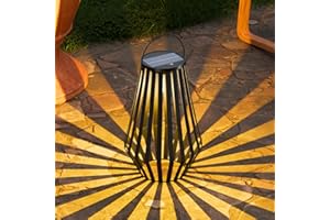 MALUX Lanternes solaires d'extérieur IP44 étanches - Blanc chaud - Sans fil et rechargeable - Lampe suspendue portable avec variateur tactile - Pour jardin, balcon, terrasse, camping